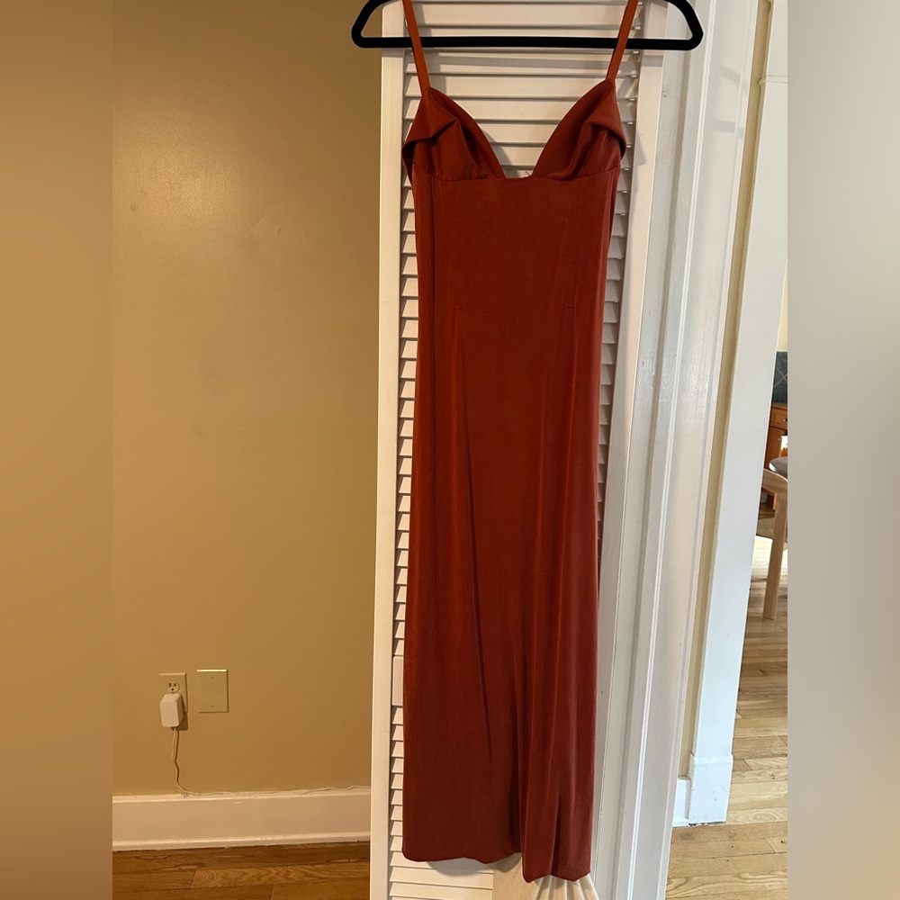 Jacquemus Le Raphia Dress in Terracotta size 36